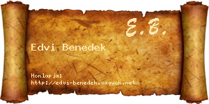 Edvi Benedek névjegykártya